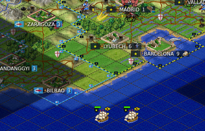 Example of FreeCiv game